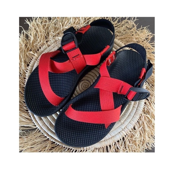 CHACO Men's Custom Z/1 Sandals Red Black Size 7